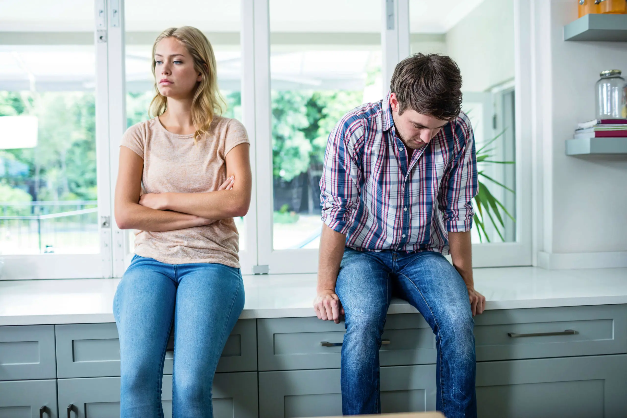 Couple ignoring each other