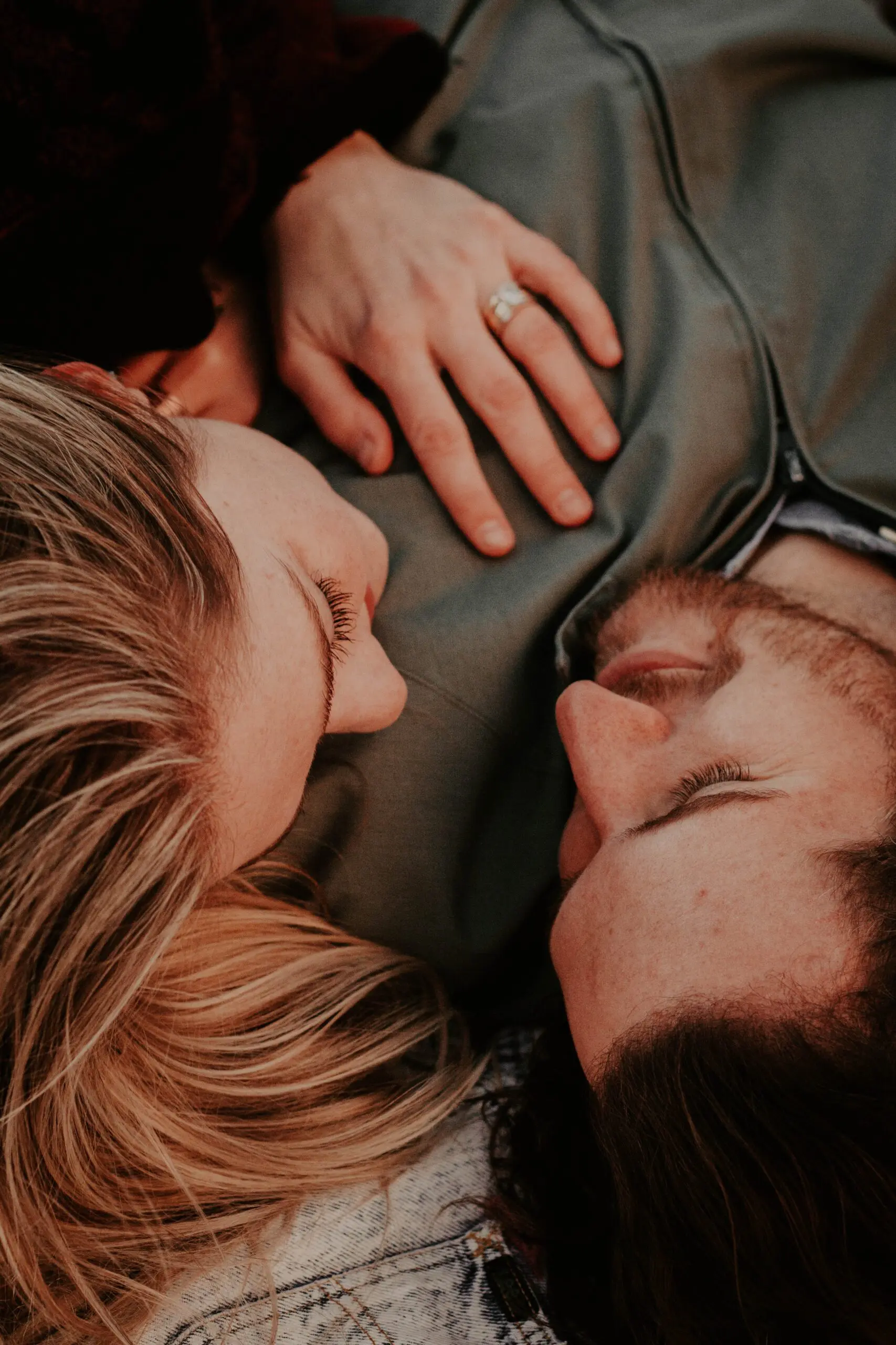 Couple lying close together